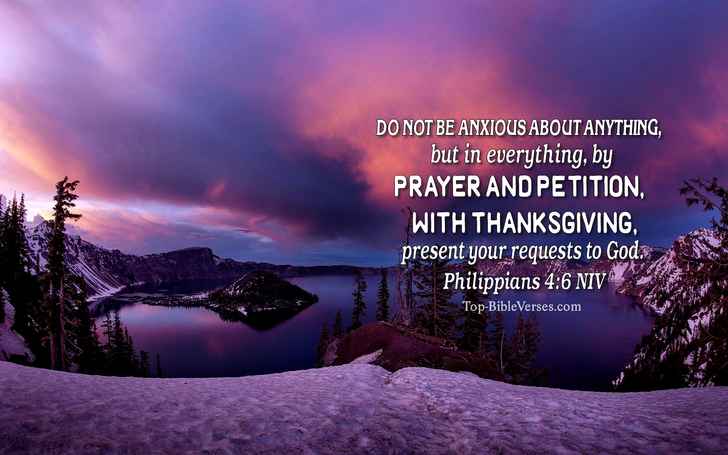 Philippians 4:6 NIV Christian Bible Verse Desktop Wallpaper. Top-BibleVerses.com