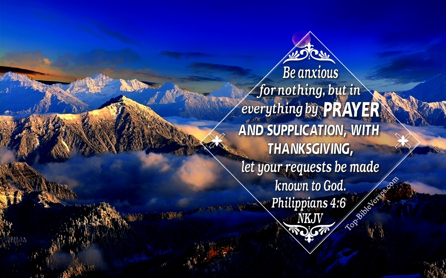 Philippians 4:6 NKJV Christian Bible Verse Desktop Wallpaper. Top-BibleVerses.com