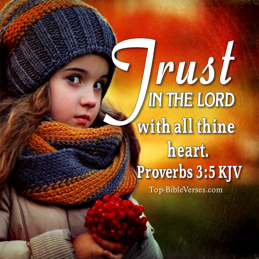 Proverbs 3:5 KJV WhatsApp DP Inspirational Bible Verse Images.