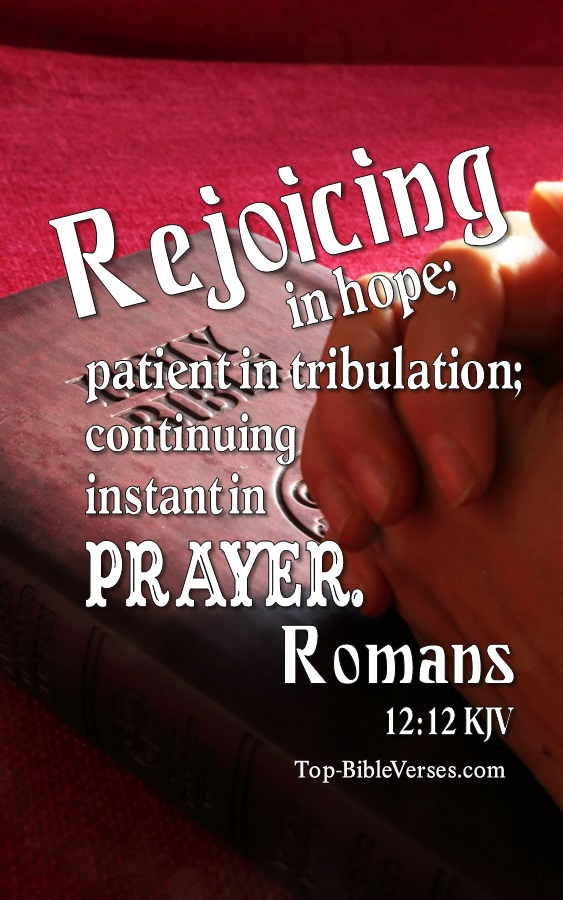 Romans 12:12 Rejoicing in hope; patient in tribulation Bible Verse Wallpaper.