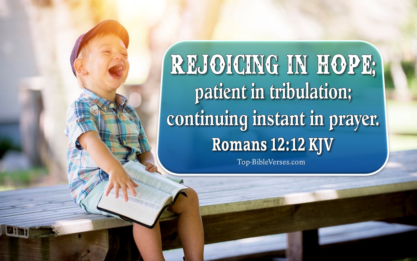 Romans 12:12 KJV Inspirational Bible Verse Images. Top-BibleVerses.com