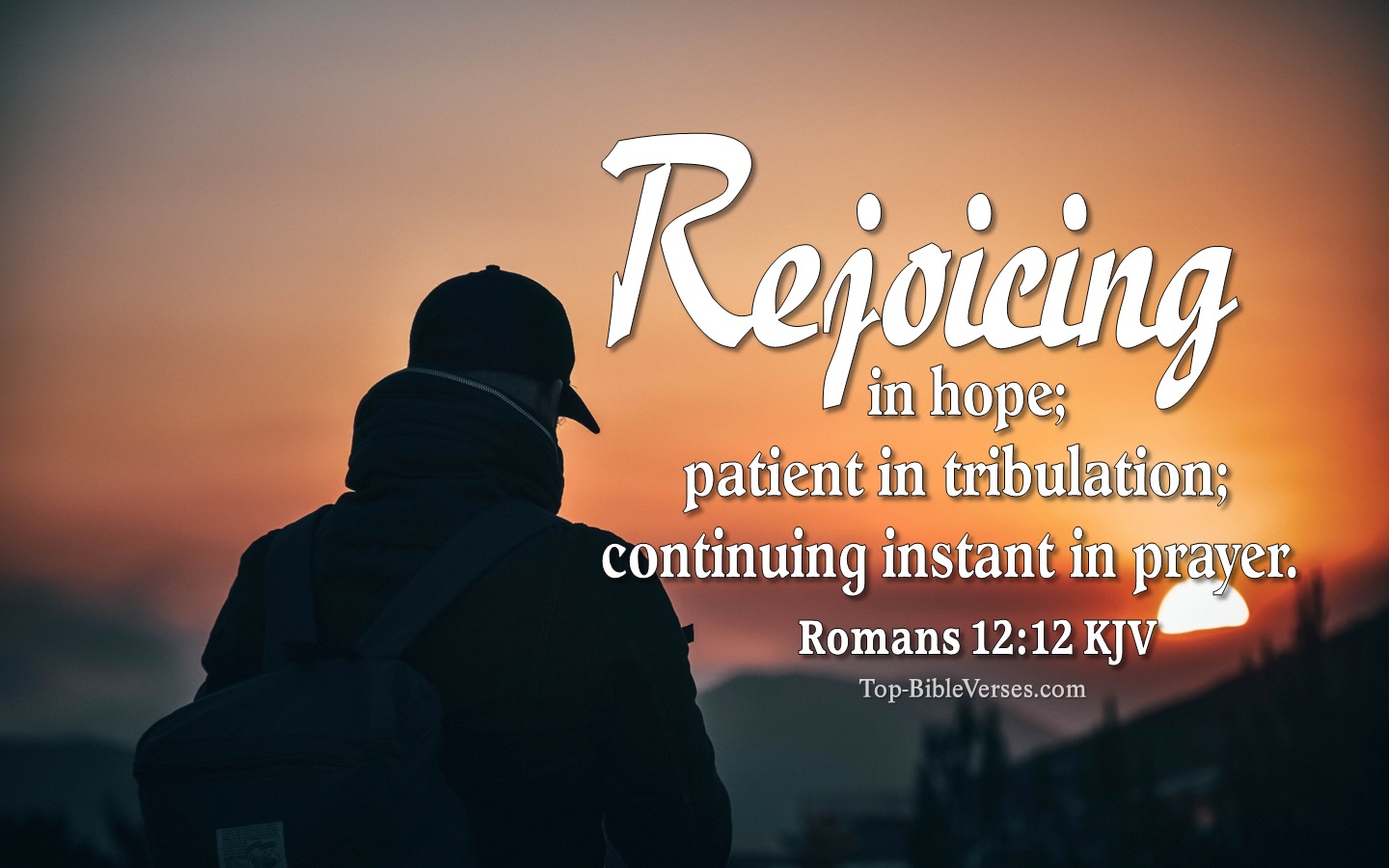 Romans 12:12 KJV Inspirational Bible Verse Images. Top-BibleVerses.com