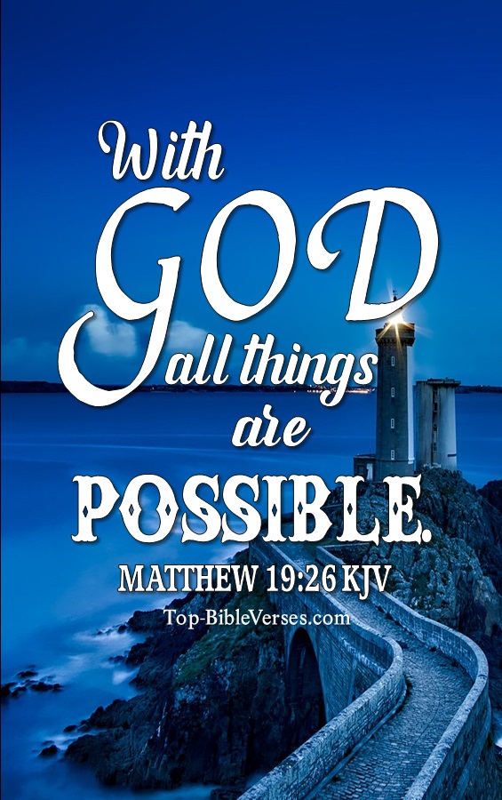 Matthew 19:26 With God all things are possible Bible Verse Wallpaper.
