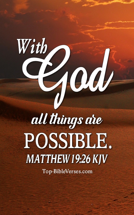 Matthew 19:26 With God all things are possible Bible Verse Wallpaper.