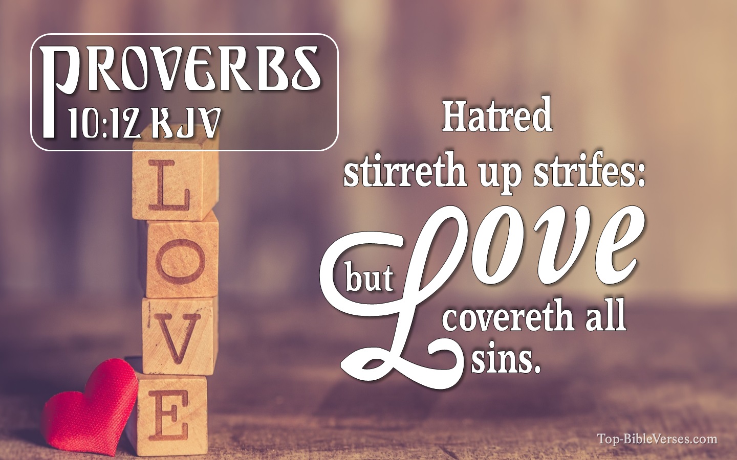Proverbs 10:12 - Hatred stirreth up strifes but love covereth all sins.