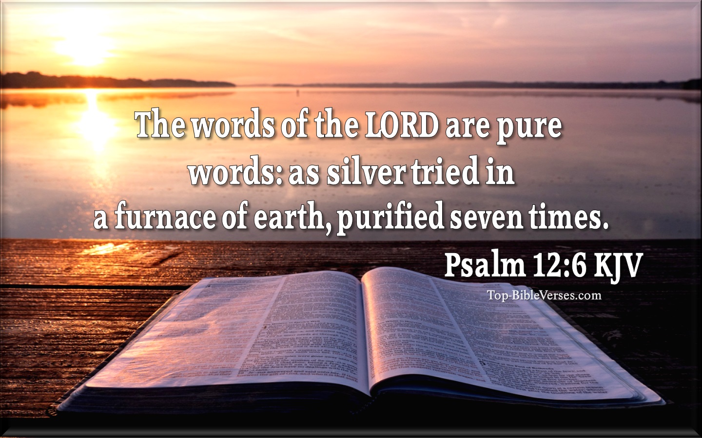 The words of the LORD are pure words: as silver tried in a furnace of earth, purified seven times. - Bible Verse Images