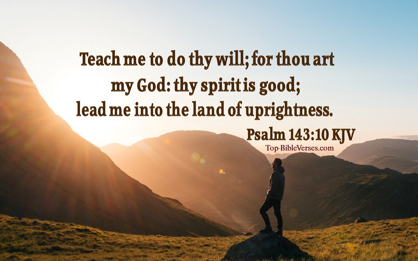 Teach me to do thy will; for thou art my God: thy spirit is good; lead me into the land of uprightness. - Bible Verse Images 