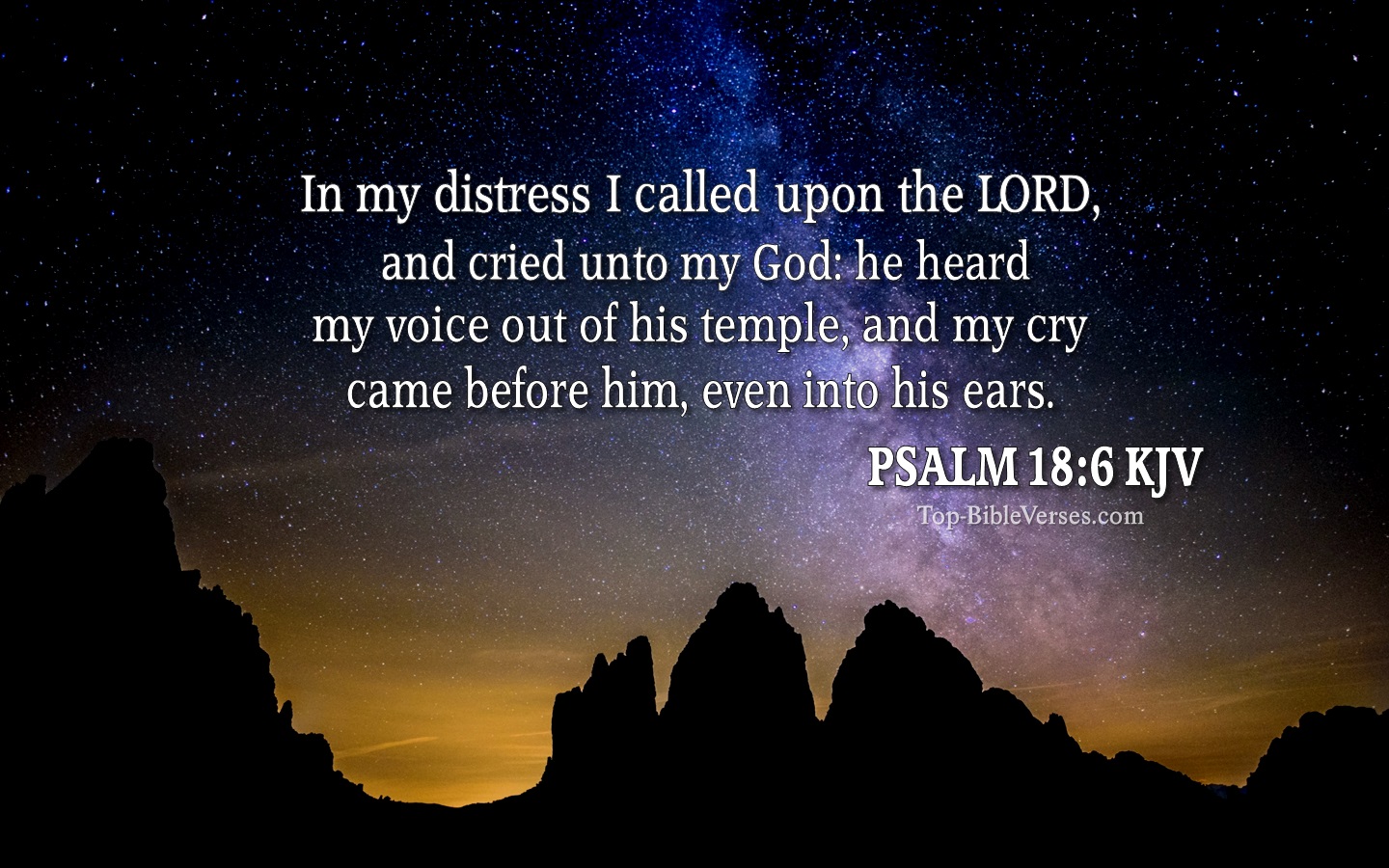 Psalm 18:6 KJV Bible Quotes And Images