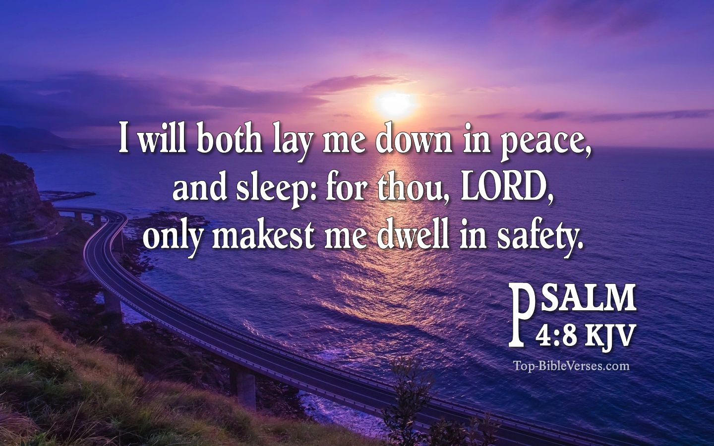 Psalm 4:8 KJV Inspirational Bible Verse Images And Pictures