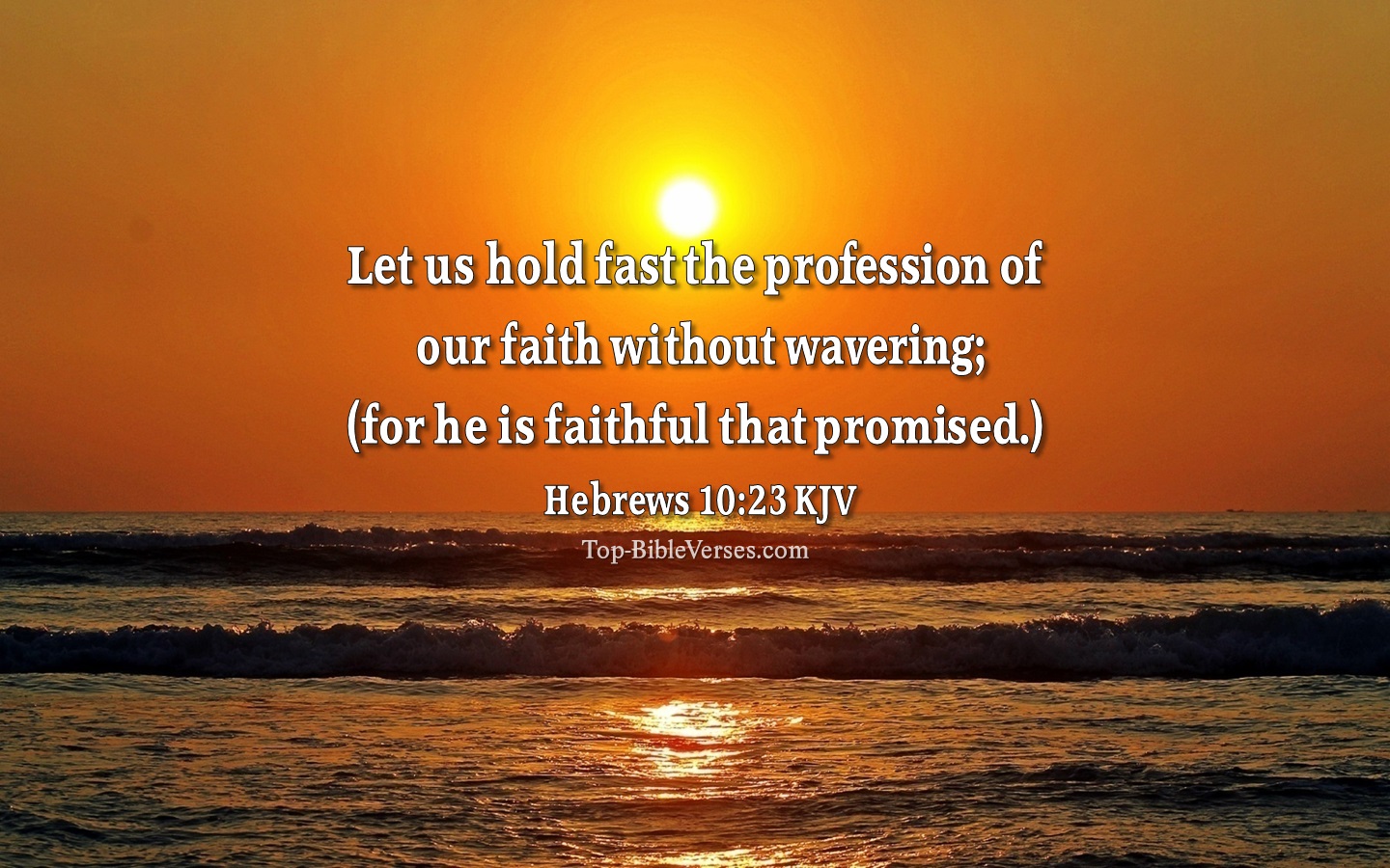 Hebrews 10:23 KJV - Let us hold fast the profession of our faith without wavering; (for he is faithful that promised.)