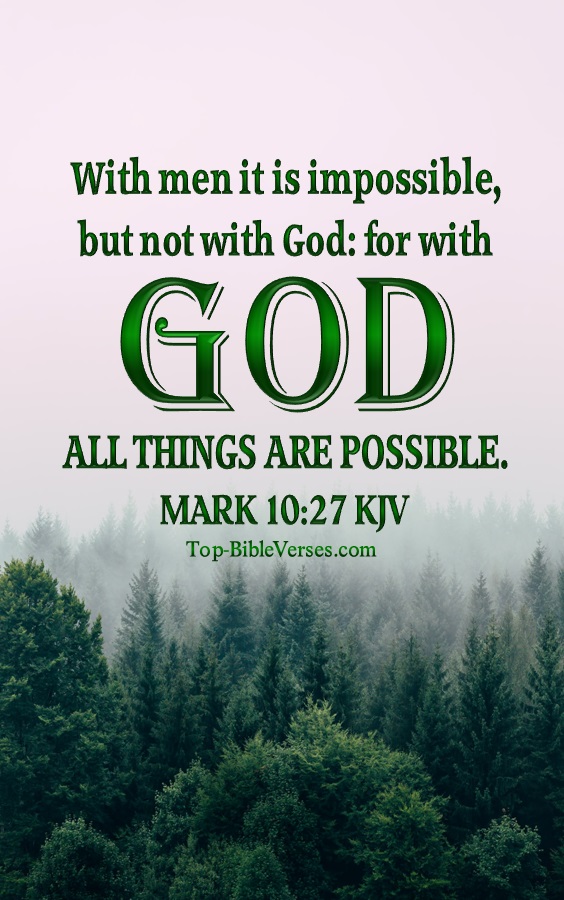 With men it is impossible, but not with God: for with God all things are possible. - Bible Verse Images