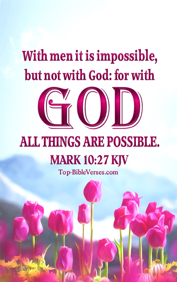 Mark 10:27 KJV Inspirational Bible Verse Images And Pictures