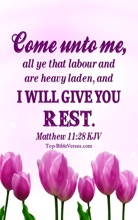 Matthew 11:28 KJV Bible Verse Images