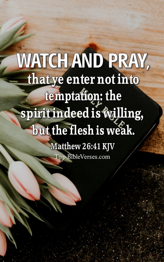 Matthew 26:41 KJV Bible Quotes And Images
