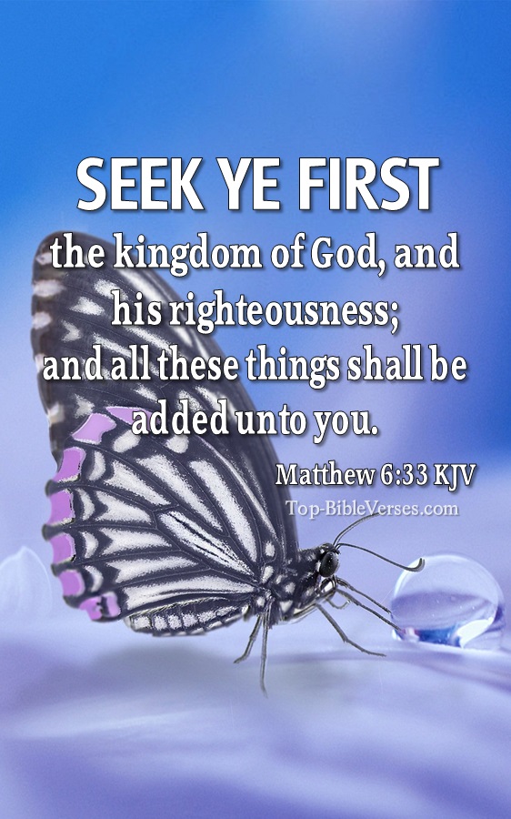 But seek ye first the kingdom of God, and his righteousness; and all these things shall be added unto you. - Bible Verse Images