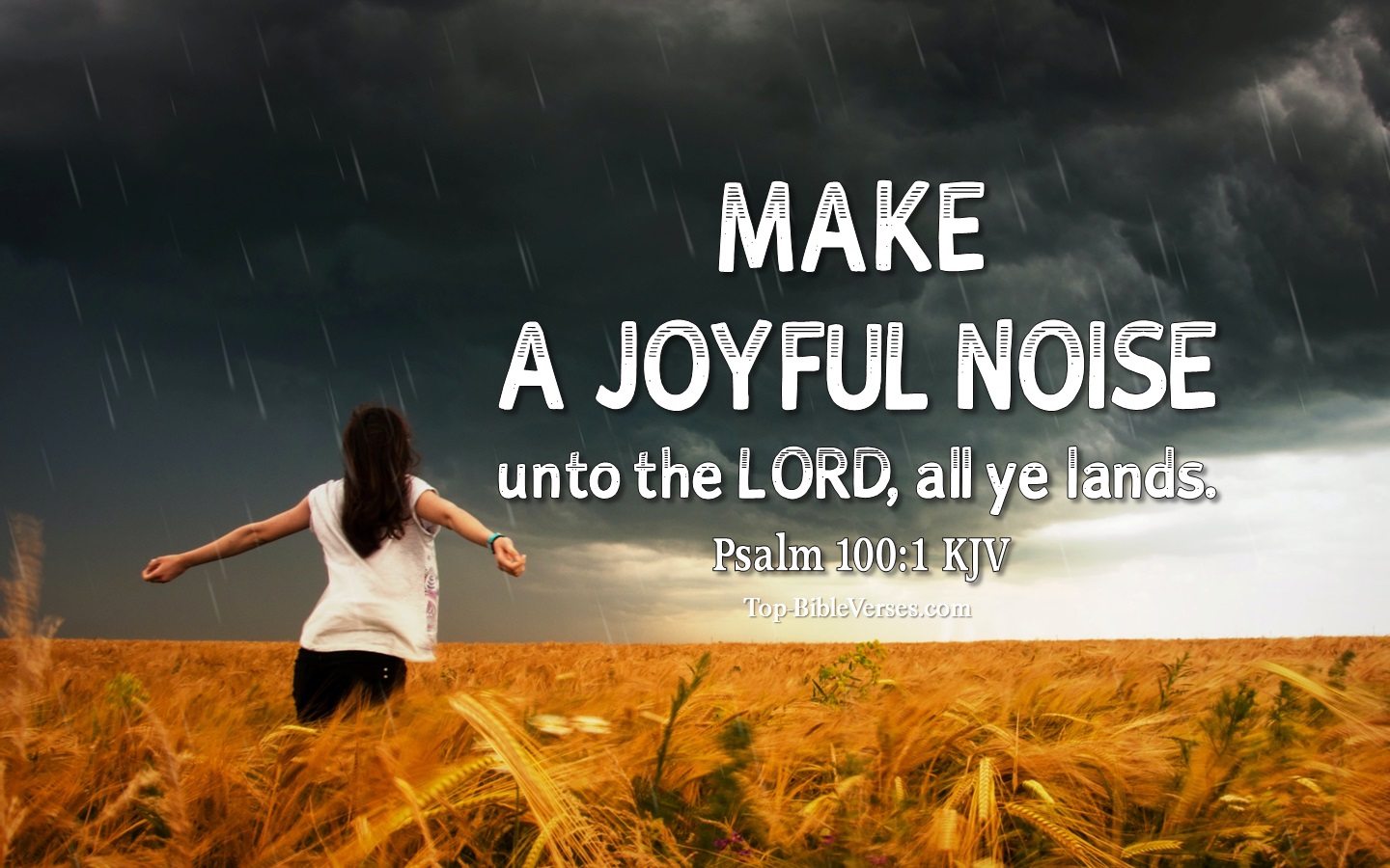 Psalm 100:1 KJV Bible Quotes And Images