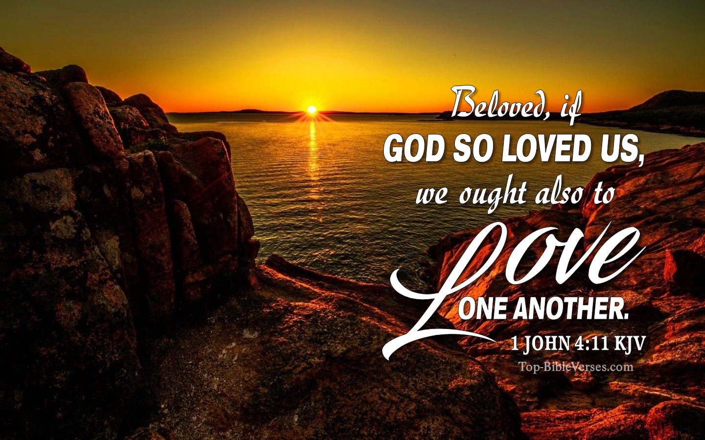 1 John 4:11 KJV Christian Bible Verse Desktop Wallpaper. Top-BibleVerses.com