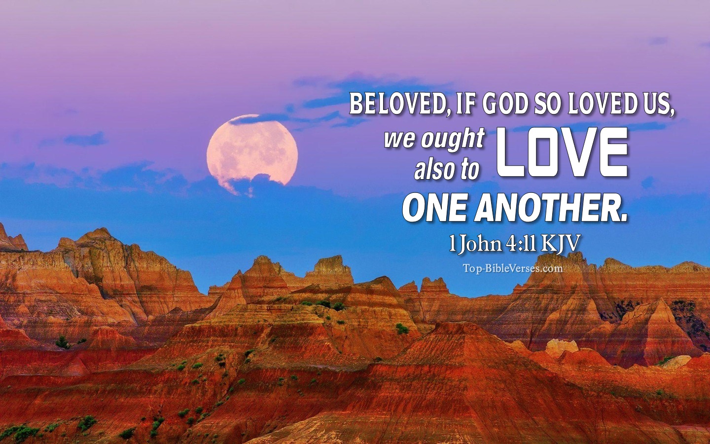 1 John 4:11 KJV Christian Bible Verse Desktop Wallpaper. Top-BibleVerses.com