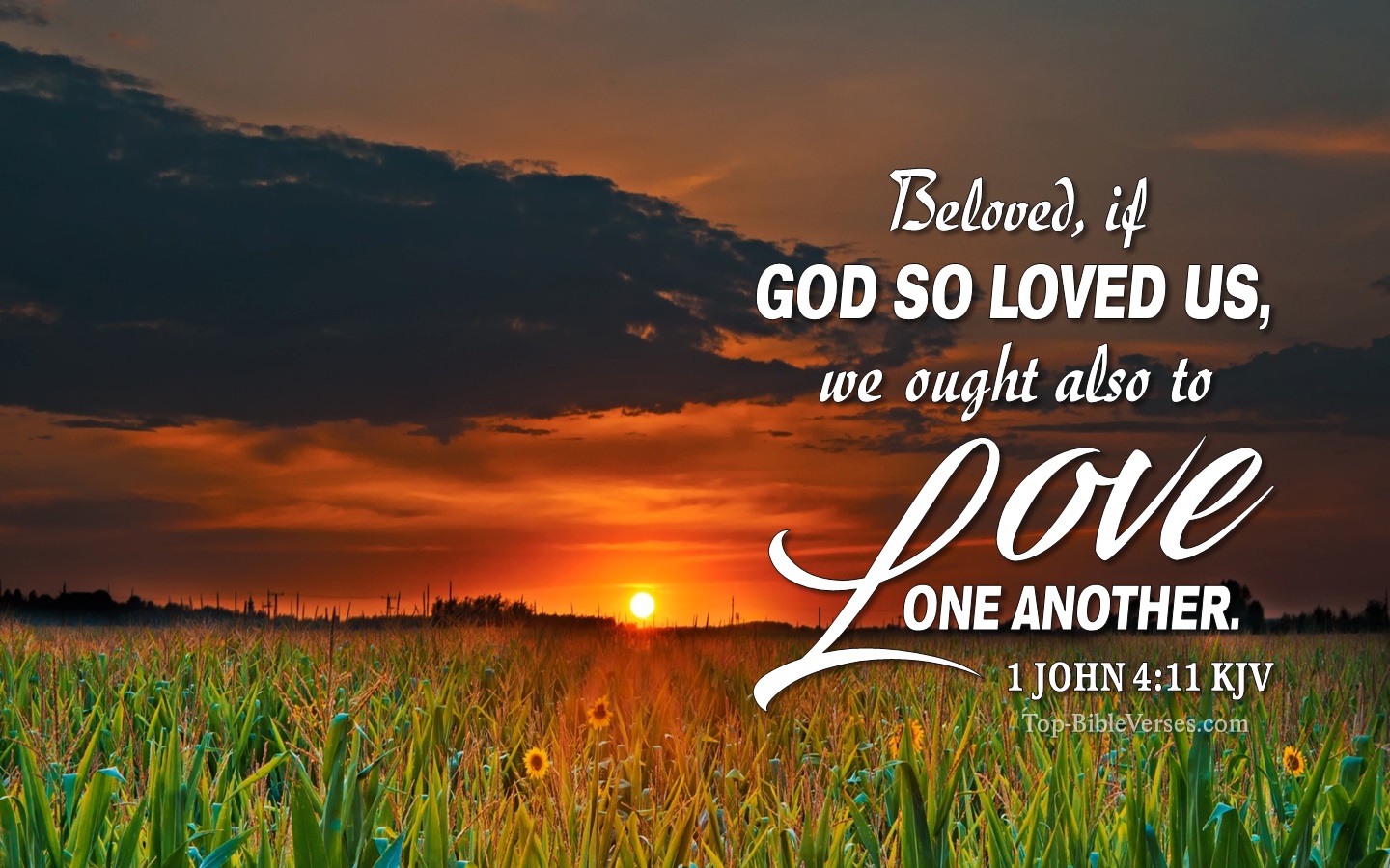 1 John 4:11 KJV Christian Bible Verse Desktop Wallpaper. Top-BibleVerses.com