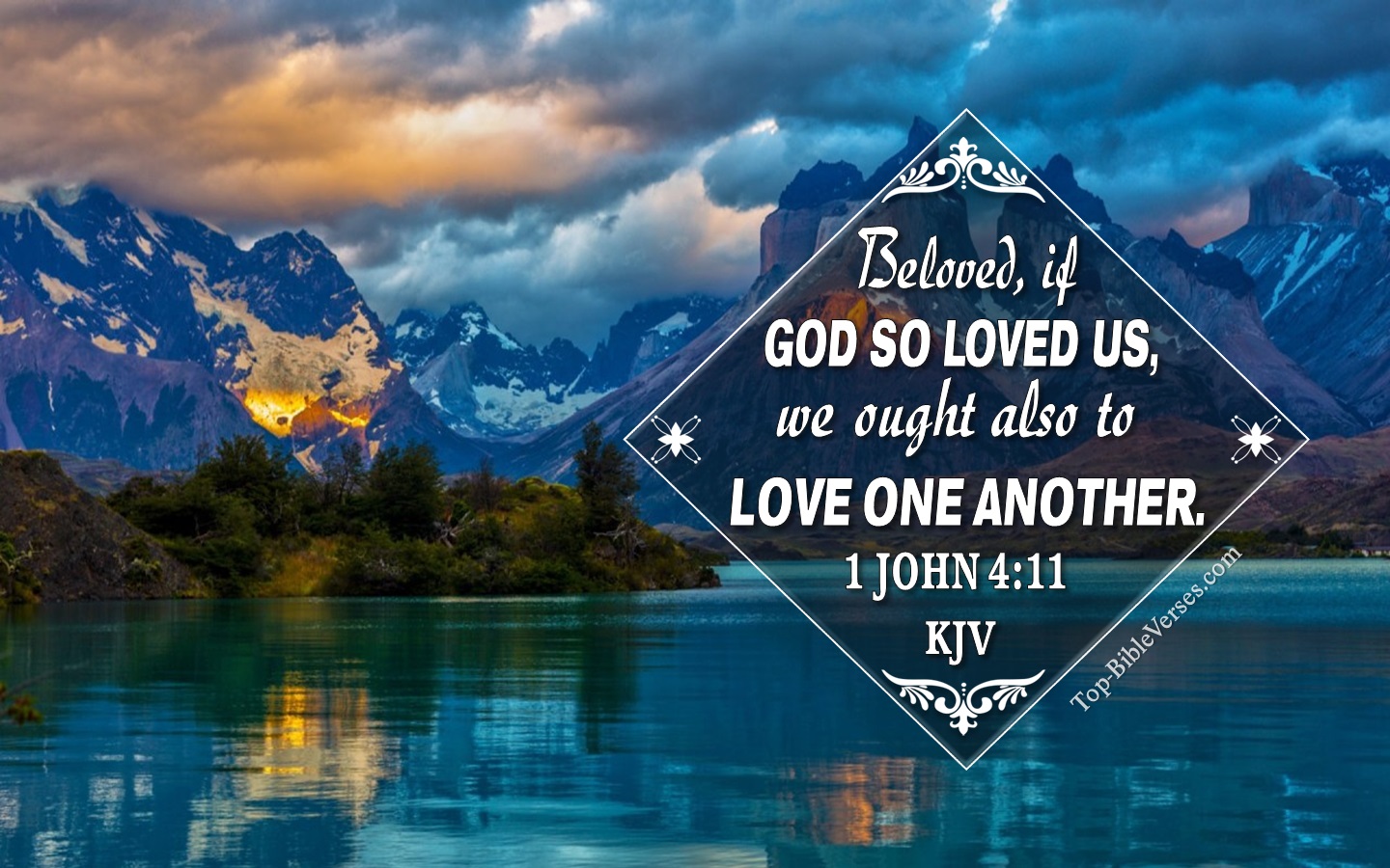 1 John 4:11 KJV Christian Bible Verse Desktop Wallpaper. Top-BibleVerses.com