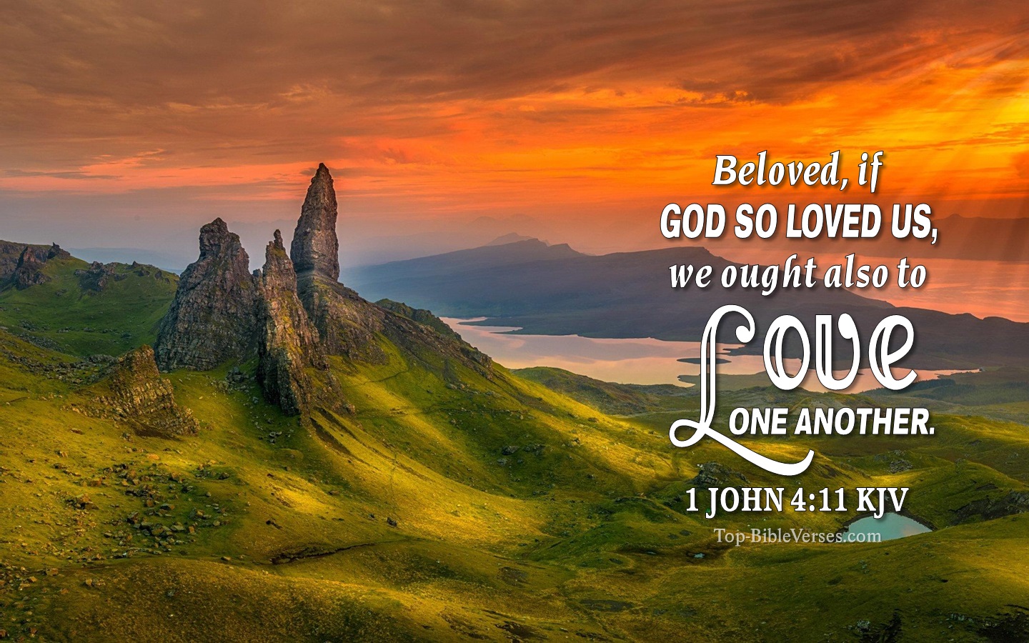 1 John 4:11 KJV Christian Bible Verse Desktop Wallpaper. Top-BibleVerses.com