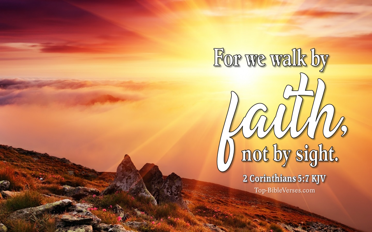 2 Corinthians 5:7 KJV Christian Bible Verse Desktop Wallpaper. Top-BibleVerses.com