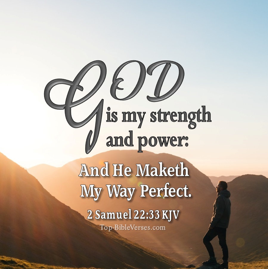 2 Samuel 22:33 KJV WhatsApp DP Inspirational Bible Verse Images.