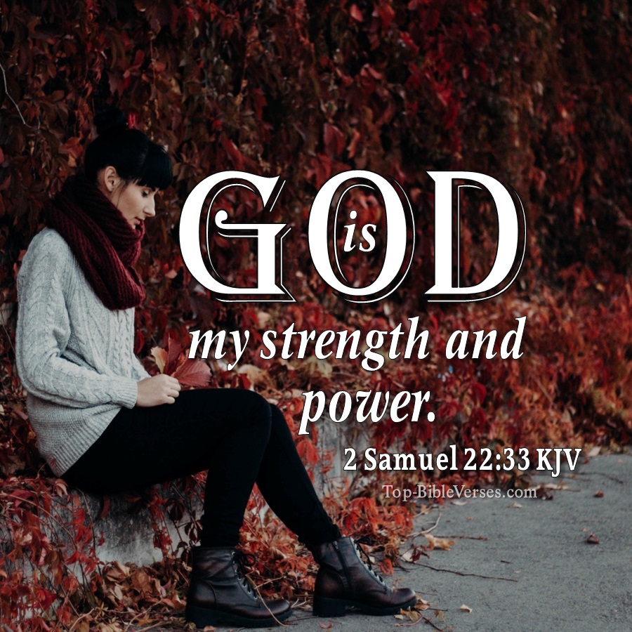 2 Samuel 22:33 KJV WhatsApp DP Inspirational Bible Verse Images.