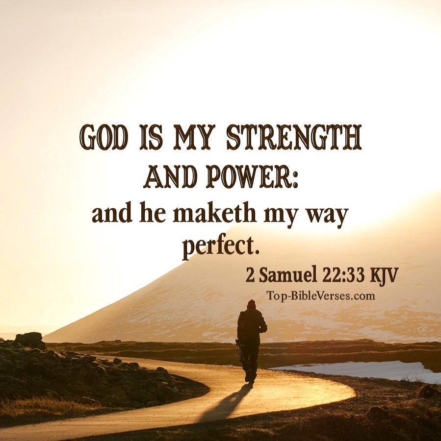 2 Samuel 22:33 KJV WhatsApp DP Inspirational Bible Verse Images.