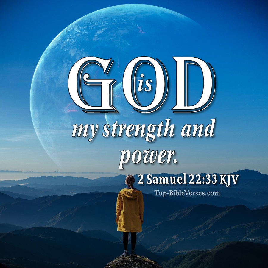 2 Samuel 22:33 KJV WhatsApp DP Inspirational Bible Verse Images.