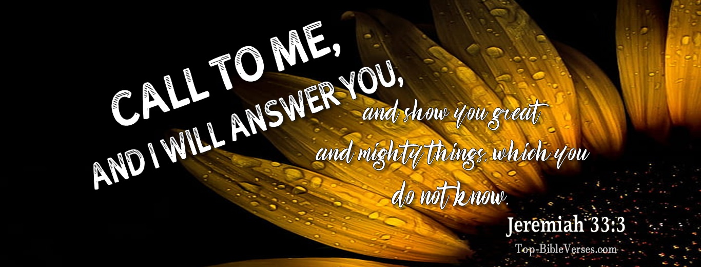 Jeremiah 33:3. Christian Facebook Bible Verse Cover Photos. Call to me and I will answer you.