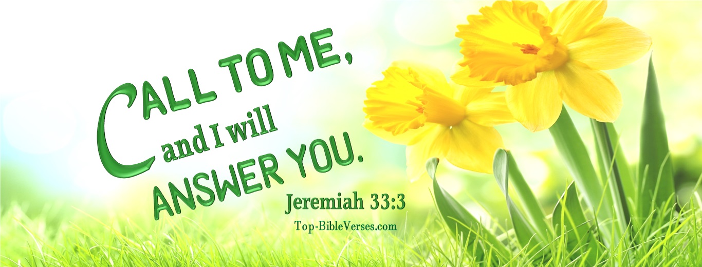 Jeremiah 33:3. Christian Facebook Bible Verse Cover Photos. Call to me and I will answer you.