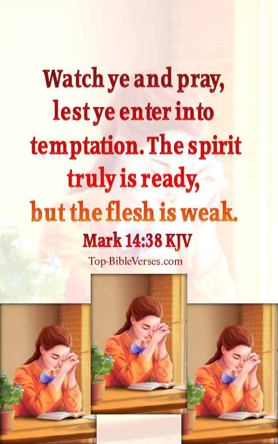 Mark 14:38 KJV Bible Verse Images