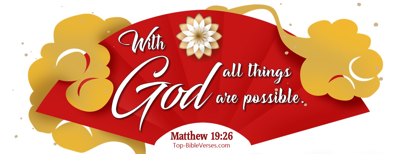 Matthew 19:26. Christian Facebook Bible Verse Cover Photos. With God All Things Are Possible.