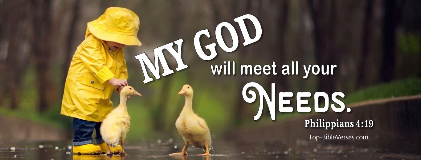 Philippians 4:19. Christian Facebook Bible Verse Cover Photos. My God Will Meet All Your Needs.