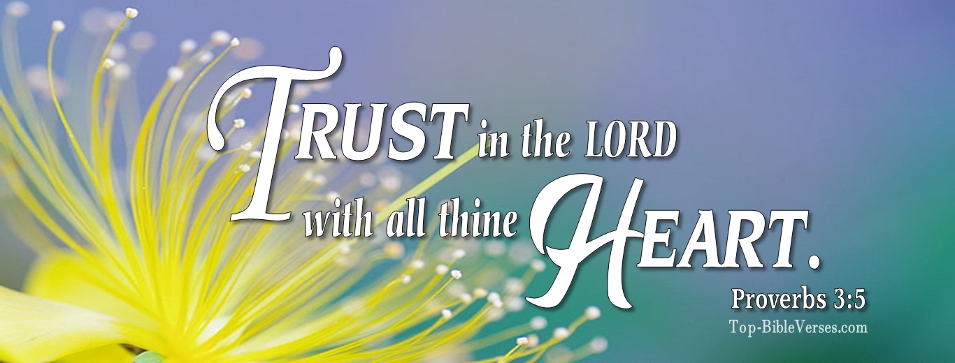 Proverbs 3:5. Christian Facebook Bible Verse Cover Photos. Trust In The LORD With All Thine Heart.