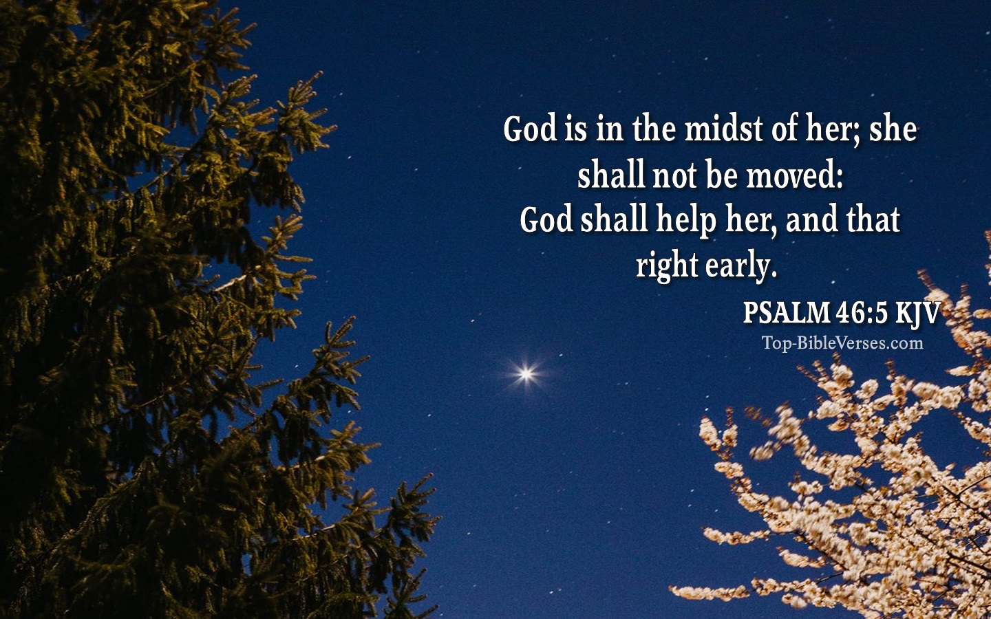Psalm 46:5 KJV Christian Bible Verse Desktop Wallpaper. Top-BibleVerses.com
