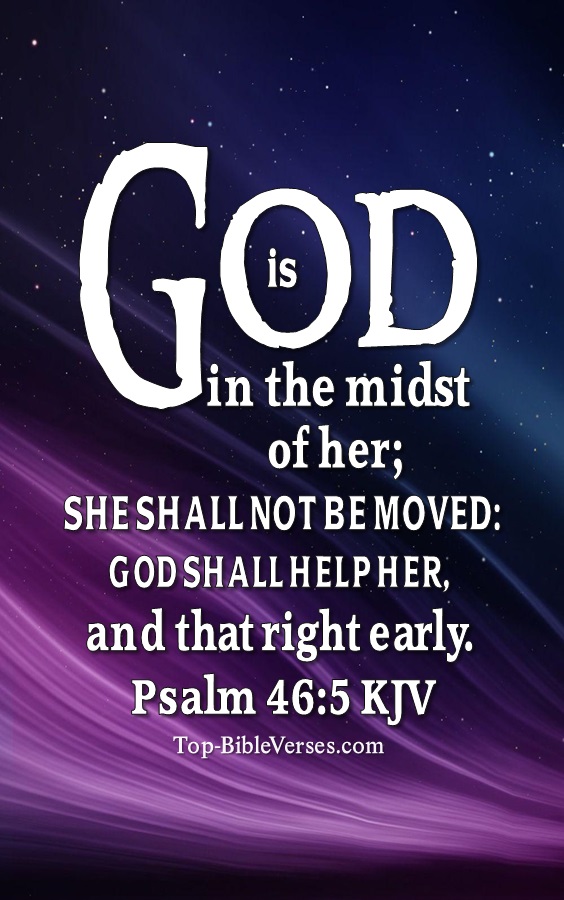 Psalm 46:5 KJV Christian Bible Verse Mobile Wallpaper. Top-BibleVerses.com