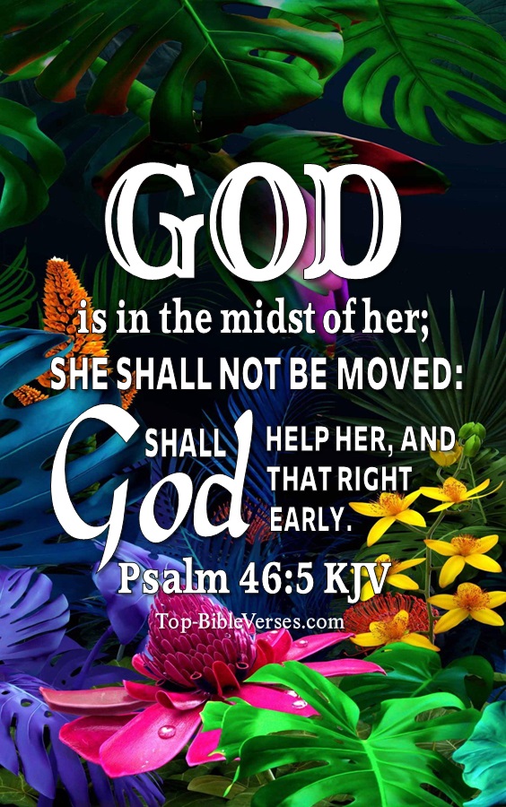 Psalm 46:5 KJV Christian Bible Verse Mobile Wallpaper. Top-BibleVerses.com
