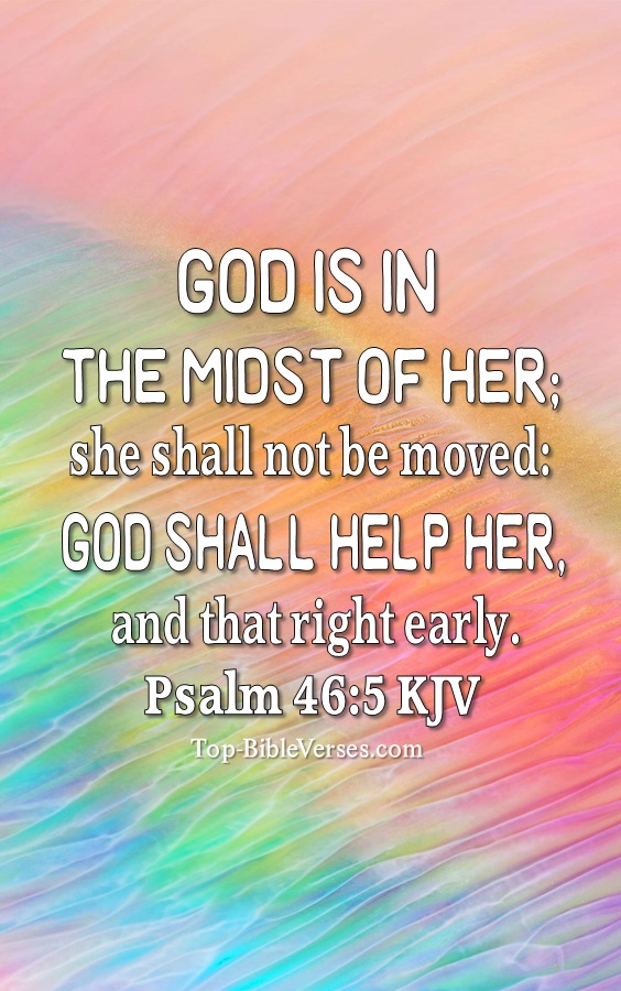 Psalm 46:5 KJV Christian Bible Verse Mobile Wallpaper. Top-BibleVerses.com