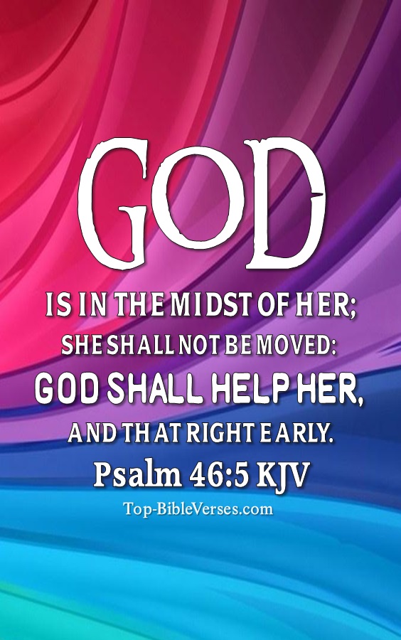 Psalm 46:5 KJV Christian Bible Verse Mobile Wallpaper. Top-BibleVerses.com