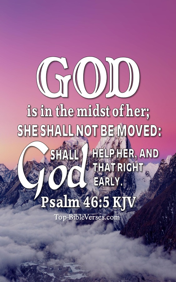 Psalm 46:5 KJV Christian Bible Verse Mobile Wallpaper. Top-BibleVerses.com