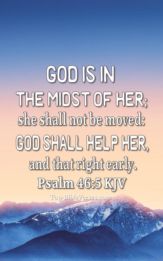 Psalm 46:5 KJV Christian Bible Verse Mobile Wallpaper. Top-BibleVerses.com
