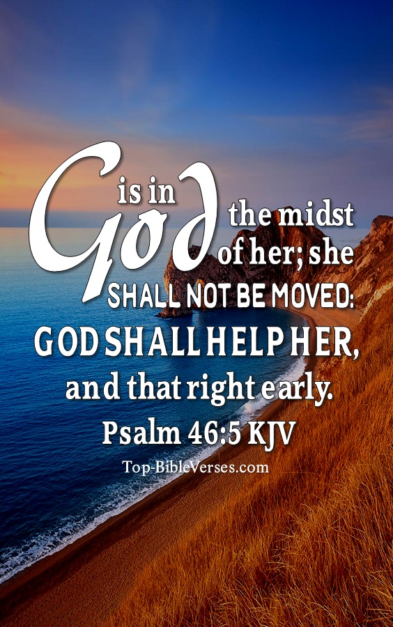 Psalm 46:5 KJV Christian Bible Verse Mobile Wallpaper. Top-BibleVerses.com