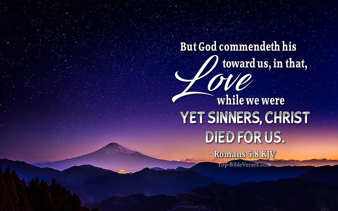 Romans 5:8 Christian Bible Verse Desktop Wallpapers