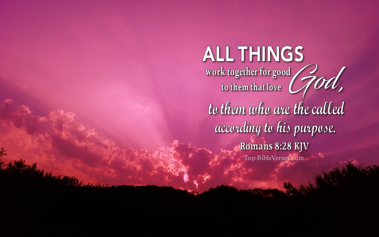 Romans 8:28 KJV Christian Bible Verse Desktop Wallpaper. Top-BibleVerses.com