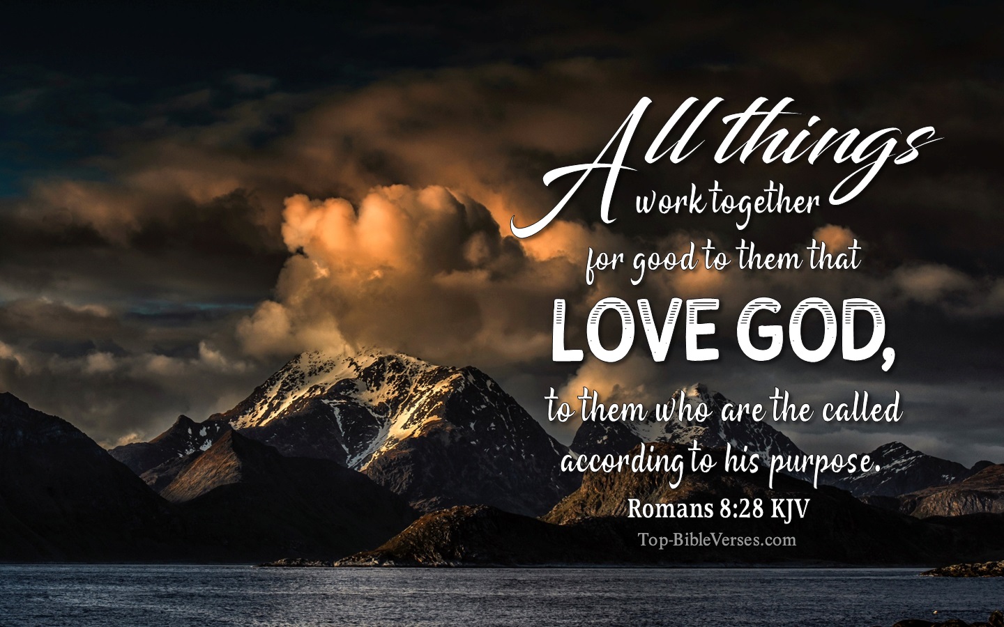 Romans 8:28 KJV Christian Bible Verse Desktop Wallpaper. Top-BibleVerses.com