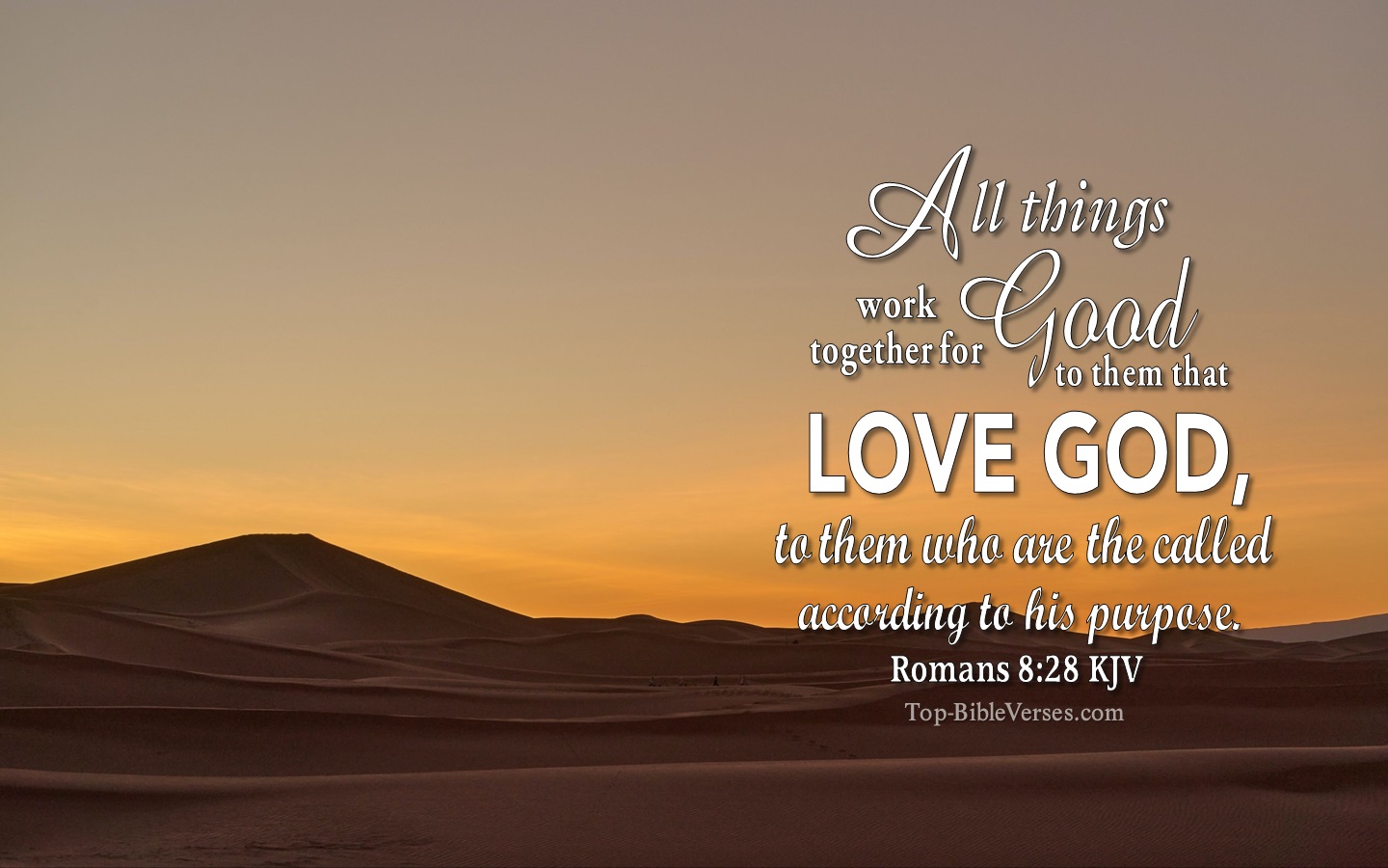 Romans 8:28 KJV Christian Bible Verse Desktop Wallpaper. Top-BibleVerses.com