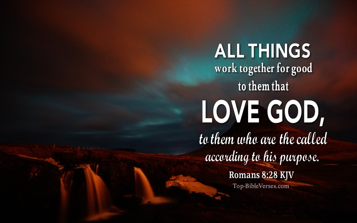 Romans 8:28 KJV Christian Bible Verse Desktop Wallpaper. Top-BibleVerses.com