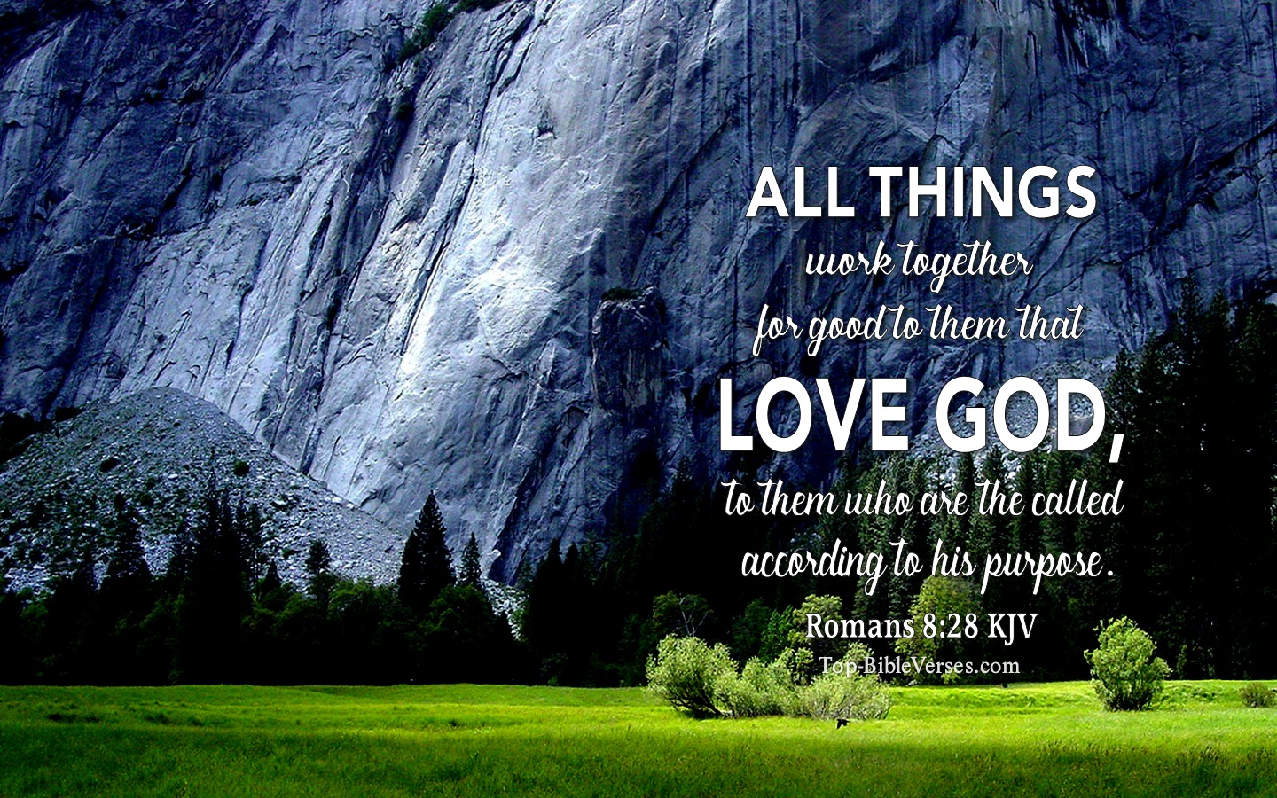 Romans 8:28 KJV Christian Bible Verse Desktop Wallpaper. Top-BibleVerses.com